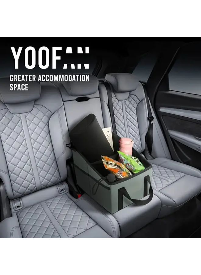 Green Car Storage Box Foldable Trunk Organizer Multi Compartment Rear Seat - Image 3
