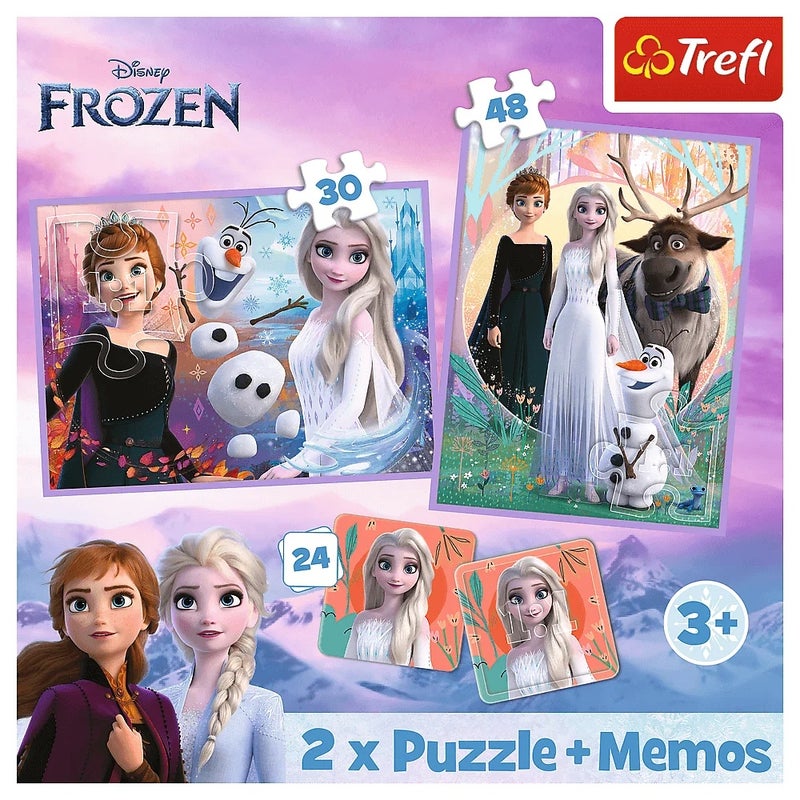 Trefl - Frozen 2 Princesses in Their Land 2x1 with Memos (30+48/24) Pieces - 93335 - Image 5