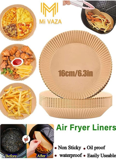 Air Fryer Disposable Paper Liner , Cooking Paper for Air Fryer, Non-Stick Air Fryer Liners, Baking Paper for Air Fryer Oil-proof, Food Grade Parchment for Baking Roasting Microwave
