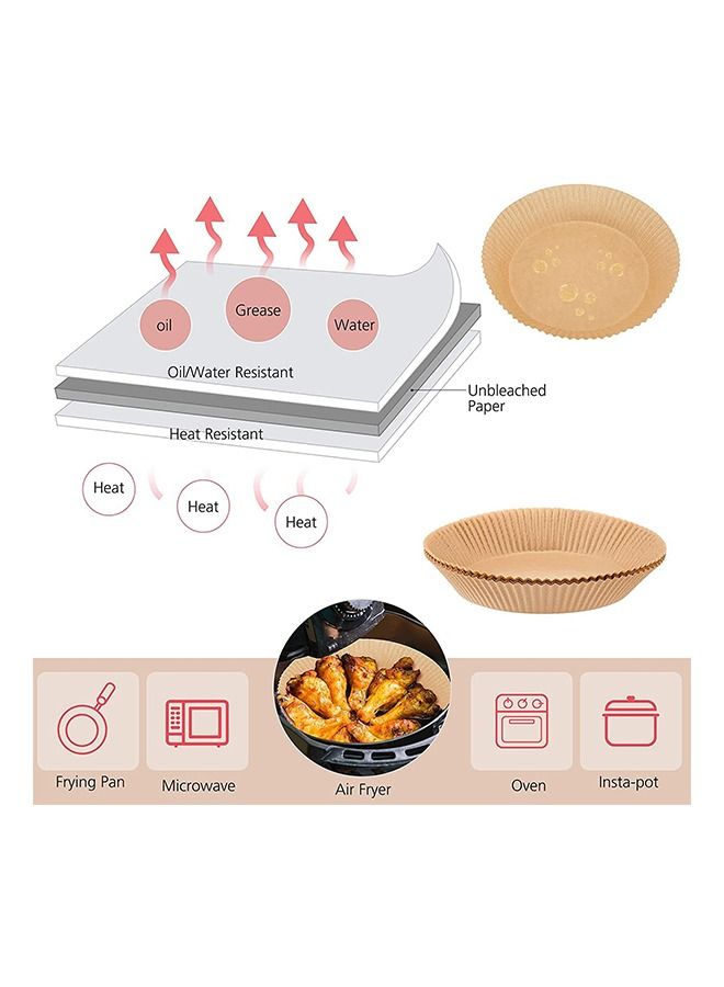 Air Fryer Disposable Paper Liner , Cooking Paper for Air Fryer, Non-Stick Air Fryer Liners, Baking Paper for Air Fryer Oil-proof, Food Grade Parchment for Baking Roasting Microwave