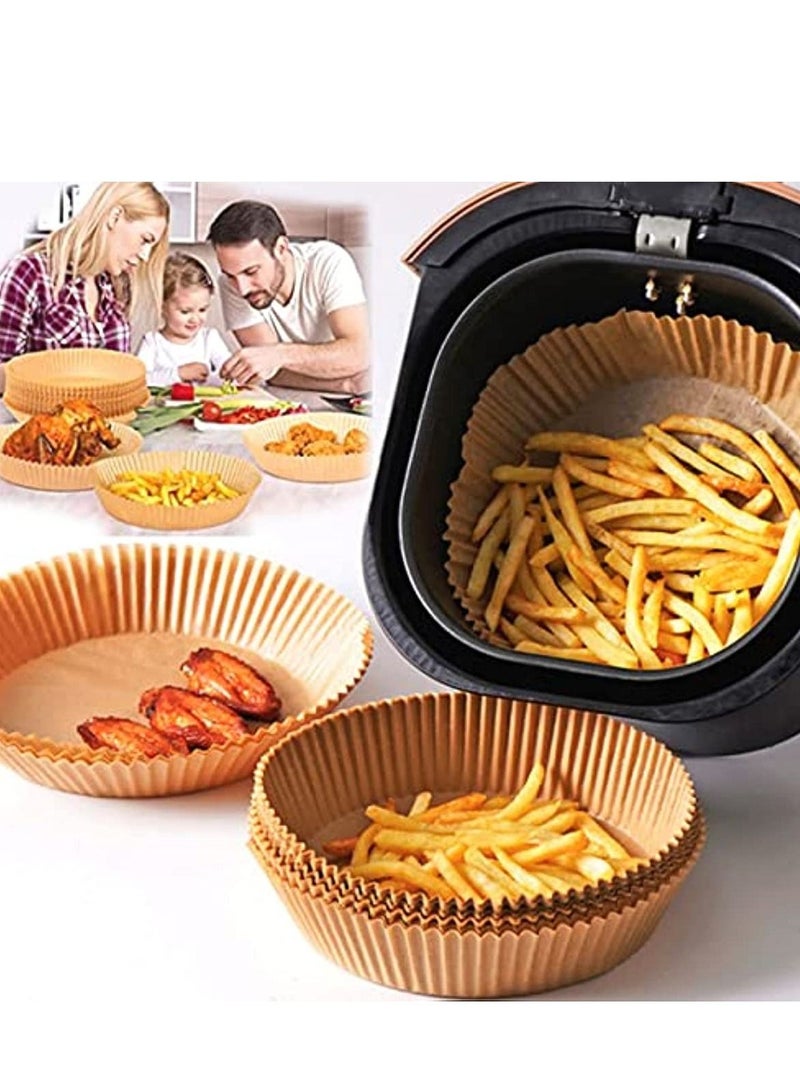 Air Fryer Disposable Paper Liner , Cooking Paper for Air Fryer, Non-Stick Air Fryer Liners, Baking Paper for Air Fryer Oil-proof, Food Grade Parchment for Baking Roasting Microwave