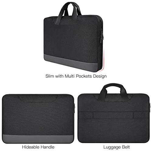 imComor 14 15 Inch Waterproof Laptop Sleeve Men Women TSA Briefcase for MacBook Pro 14 M5/M4/M3/M2/M1, Macbook Air 15 M4/M3, Dell Inspiron 14/XPS 15, Lenovo Acer HP ASUS Chromebook 14 Carring Case, Black - Image 4