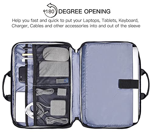 imComor 14 15 Inch Waterproof Laptop Sleeve Men Women TSA Briefcase for MacBook Pro 14 M5/M4/M3/M2/M1, Macbook Air 15 M4/M3, Dell Inspiron 14/XPS 15, Lenovo Acer HP ASUS Chromebook 14 Carring Case, Black - Image 2