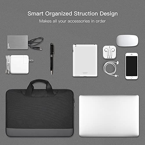 imComor 14 15 Inch Waterproof Laptop Sleeve Men Women TSA Briefcase for MacBook Pro 14 M5/M4/M3/M2/M1, Macbook Air 15 M4/M3, Dell Inspiron 14/XPS 15, Lenovo Acer HP ASUS Chromebook 14 Carring Case, Black - Image 3