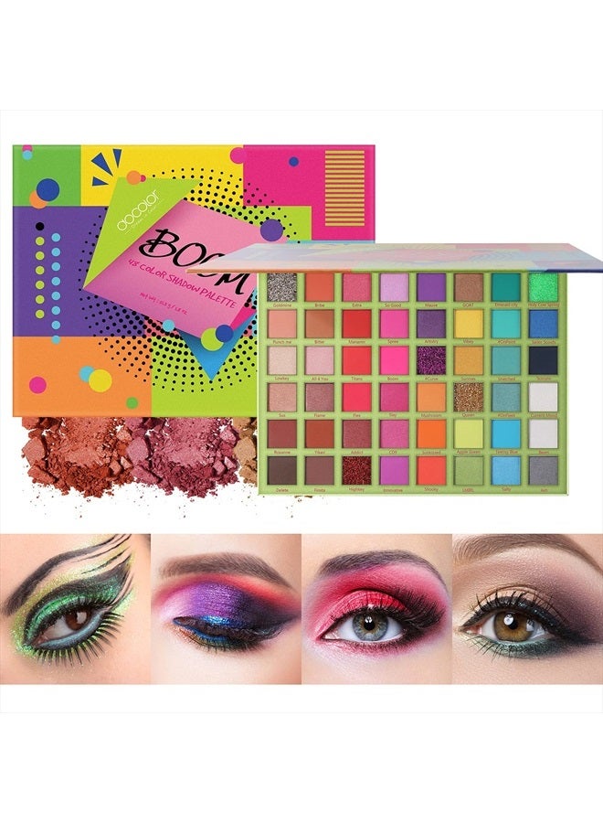 docolor لوحة ظلال العيون بوم 48 لون ظلال عيون عالية الصبغة غير لامعة لامعة متلألئة معدنية احترافية تدوم طويلاً مقاومة للماء لوحة مكياج بودرة متلألئة دخانية ظلال تجميلية - Image 1