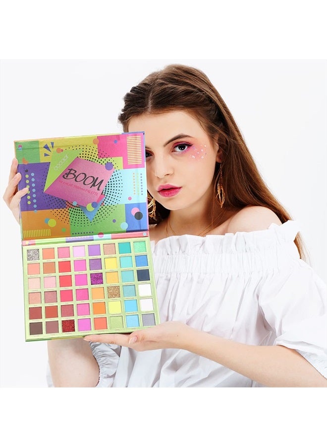 docolor لوحة ظلال العيون بوم 48 لون ظلال عيون عالية الصبغة غير لامعة لامعة متلألئة معدنية احترافية تدوم طويلاً مقاومة للماء لوحة مكياج بودرة متلألئة دخانية ظلال تجميلية - Image 4