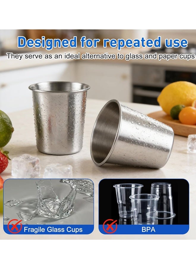 3PCS Reusable Stainless Steel Cups Unbreakable Drinking Cup - Image 4