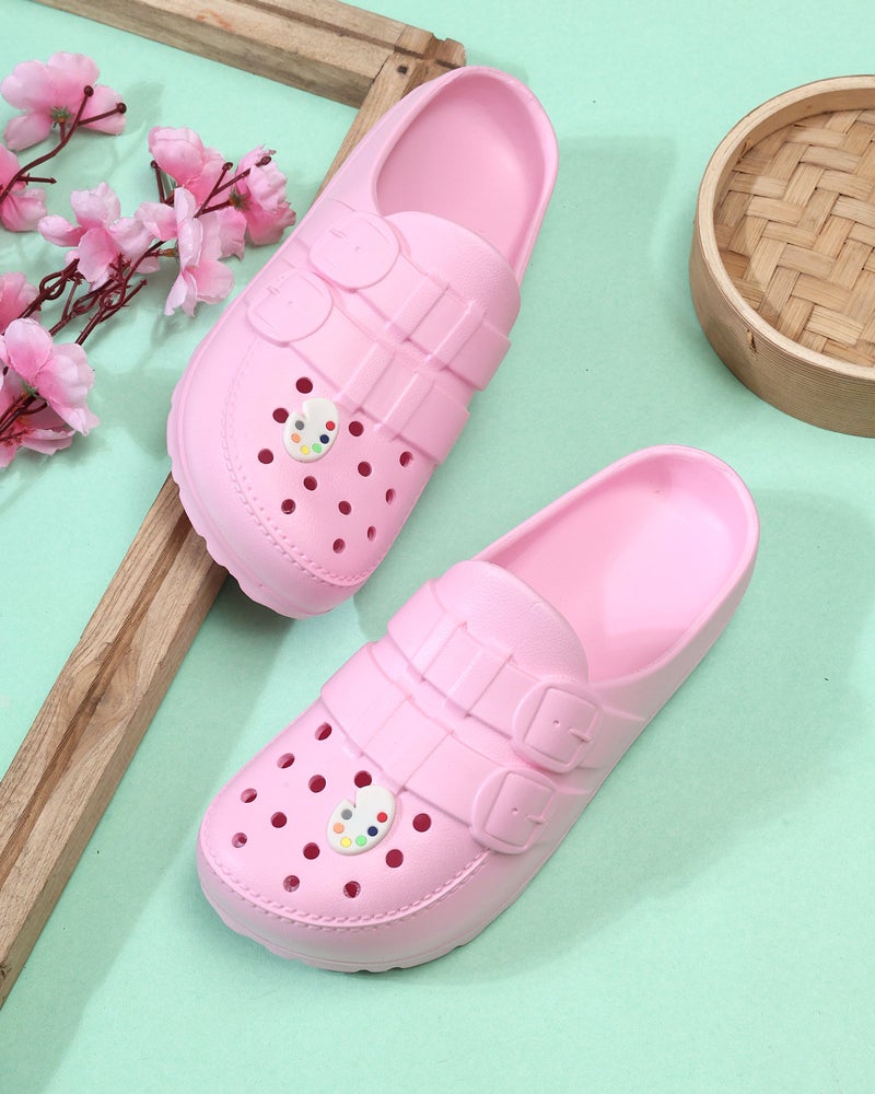 Face أحذية كلوج وردية للفتيات - Image 1