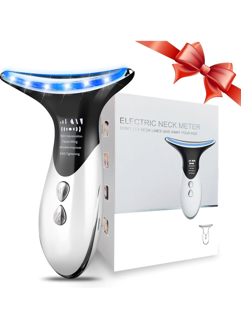 Neck Face Massager, Firming Device for Neck Face, Electric Face Massage with 3 Color & 4 Massage Modes - Image 1