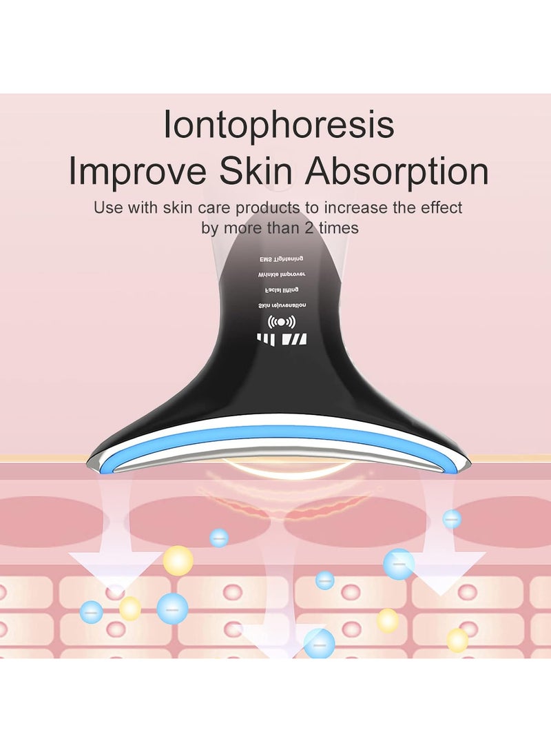 Neck Face Massager, Firming Device for Neck Face, Electric Face Massage with 3 Color & 4 Massage Modes - Image 2