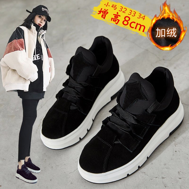 Shoes for Women in Winter Fleece-Lined to Heattech New Style 32 Thick Soles 33 Inner Heightening 34 Popular Sports K-Style Versatile Lightweight Cotton Shoes - Image 2