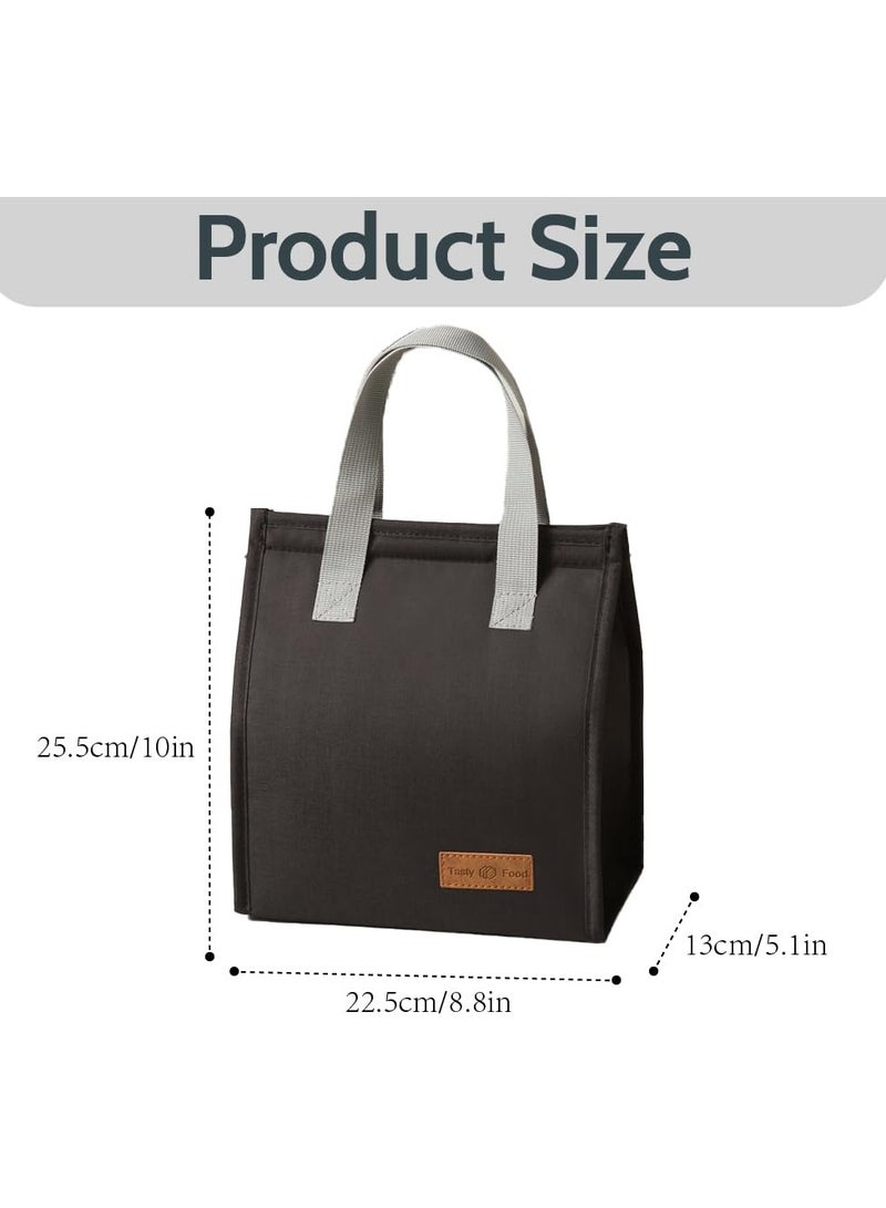 Hoasis Lunch Bag, Insulated Lunch Bag for Women Men Kids, Reusable Insulated Lunch Bag, Leakproof Simple Bento Lunch Tote, Lunch Bag Insulated, for Office, Work, School, Picnic or Travel (Black)  - Image 3