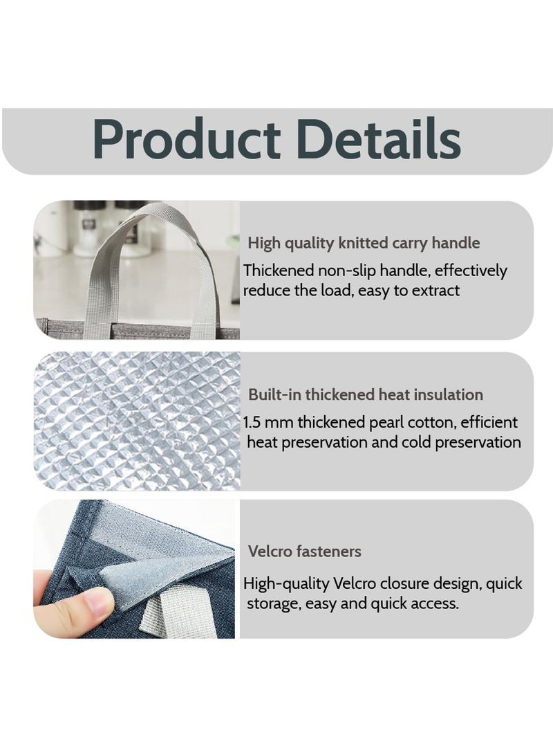 Hoasis Lunch Bag, Insulated Lunch Bag for Women Men Kids, Reusable Insulated Lunch Bag, Leakproof Simple Bento Lunch Tote, Lunch Bag Insulated, for Office, Work, School, Picnic or Travel (Black)  - Image 4
