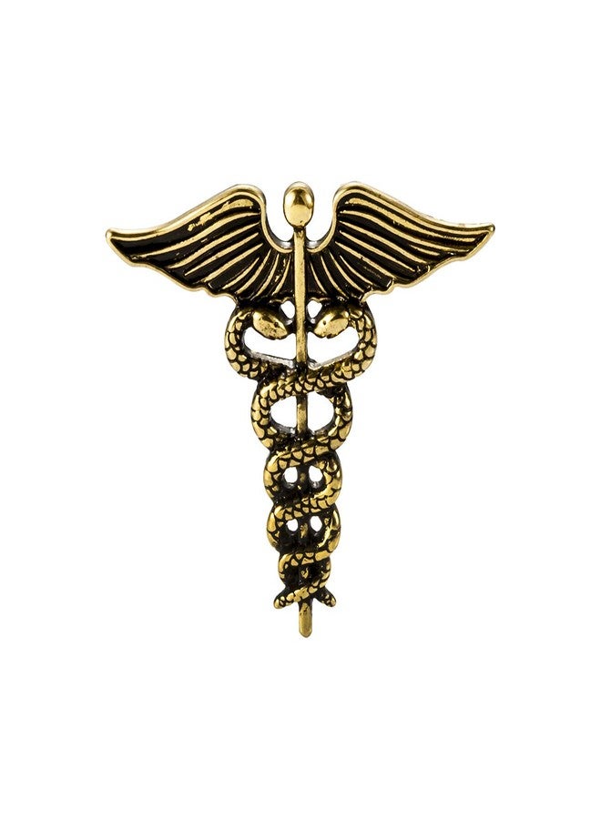 MANZHEN Antique Caduceus Medical Nurse Doctor Brooch Pin Graduation Student Gift Jewelry (Antique gold) - Image 1