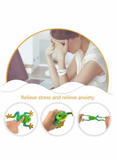 نيبمينينت Frog Toys 3 Pieces Realistic Figurines Simulation Animal Model Soft Stretchy Spoof Vent Stress Toy Party Decor  - Image 2
