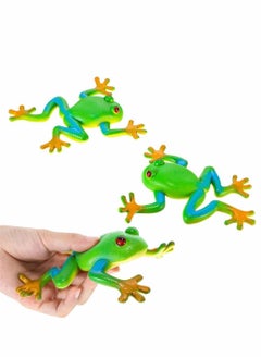نيبمينينت Frog Toys 3 Pieces Realistic Figurines Simulation Animal Model Soft Stretchy Spoof Vent Stress Toy Party Decor  - Image 1