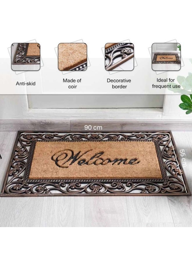 Pan Home حصيرة ترحيب والت 55x90 سم طبيعية/سوداء - Image 4