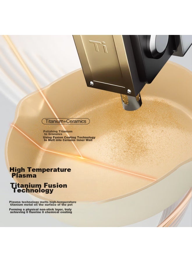 Amercook Titanium Ceramic Non-stick Frying Pan, Uncoated Skillet For Eggs And Steak, Deep Frying Pan For Home Use On Induction And Gas Stoves - Image 3