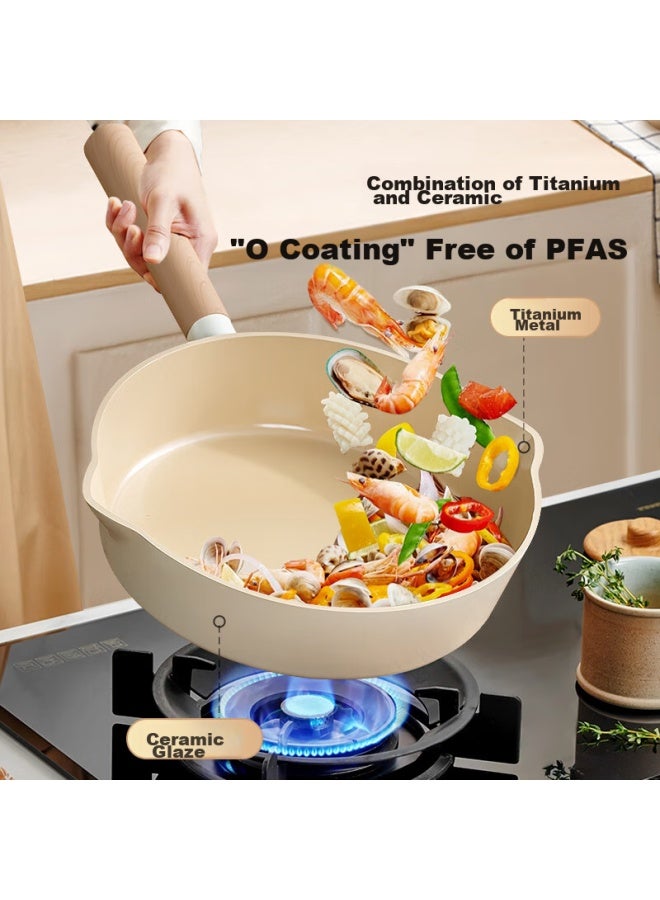 Amercook Titanium Ceramic Non-stick Frying Pan, Uncoated Skillet For Eggs And Steak, Deep Frying Pan For Home Use On Induction And Gas Stoves - Image 2