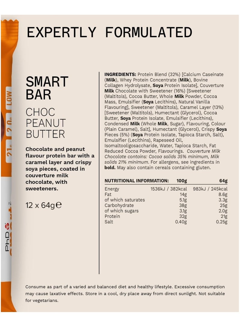 PhD Smart Bar High Protein - Choc Peanut Butter - (12 pieces)  - Image 2