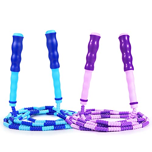 Supertrip Jump Rope Kids-Soft Beaded Skipping Rope Adjustable Tangle-Free Segmented Jumping Rope for Children and Students - Image 1