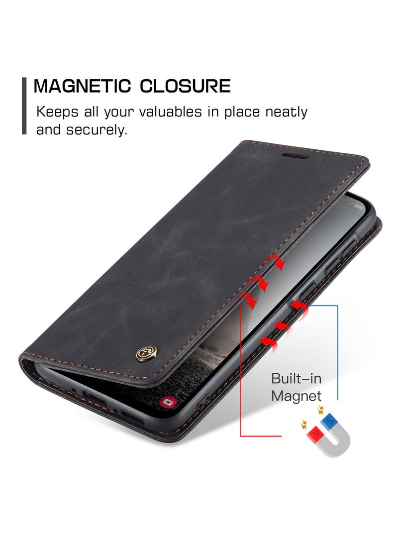 CaseMe Phone Case Compatible with Samsung Galaxy A56 with Card Holder High-end Retro Leather Shockproof Protective Wallet Case - Image 3