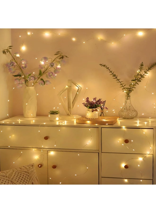 Warm White LED Fairy Lights, Battery Operated, Waterproof, Silver Copper Wire, 7 Ft 20 LED Firefly Starry Moon String Lights for DIY Wedding, Party, Bedroom, Patio, Halloween, Christmas, Room Decor - Image 3