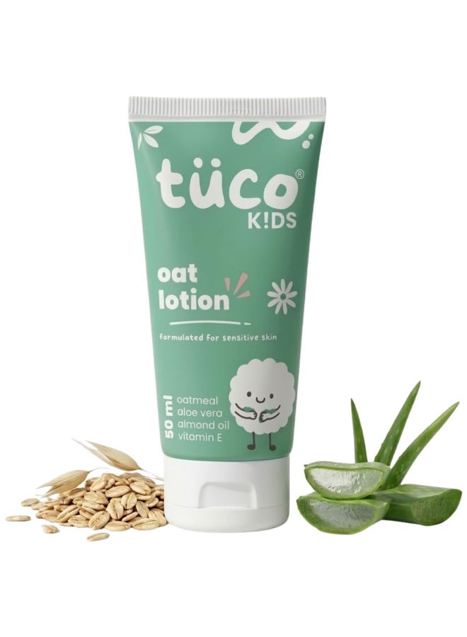Tuco® Oat Body Lotion for Kids | 48Hrs Moisturization | 3-15 Yrs | Enriched with Vitamin E, Aloe Vera, Almond | Lightweight, Non-Greasy | All Skin Type | Dermat Tested | SLS & Paraben free | 50ml - Image 1