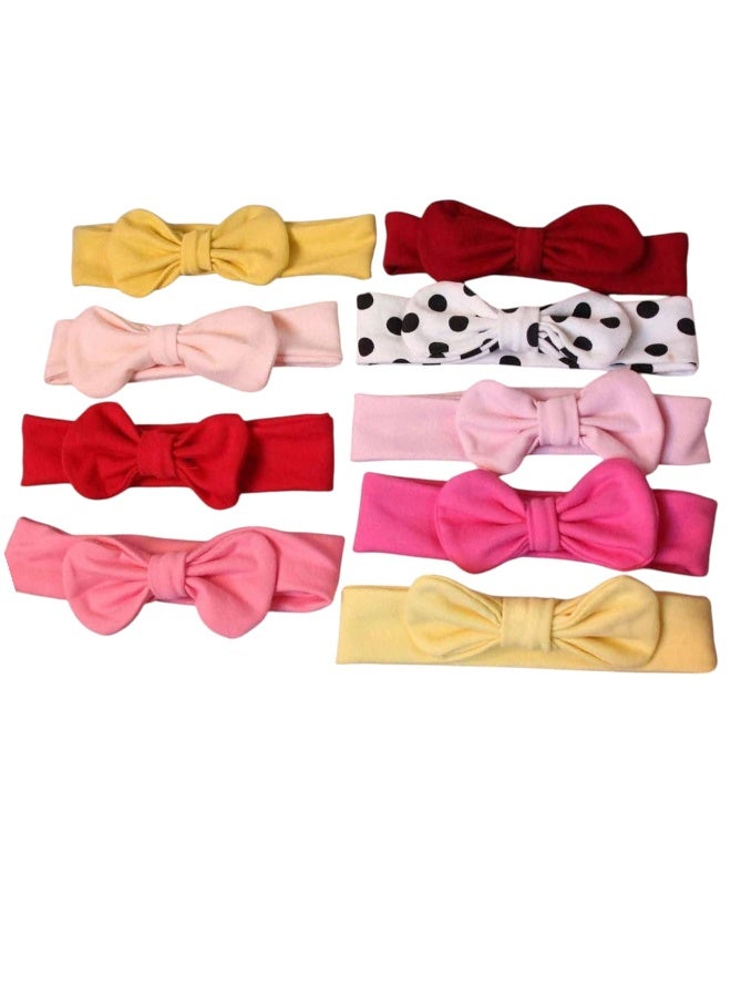 9 Pure cotton girls' ties, size 1 to 5 years