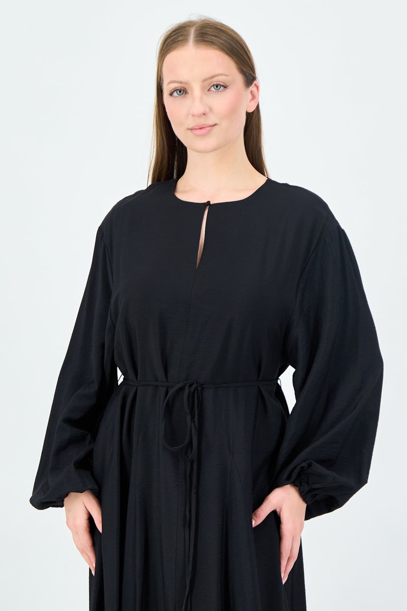 ANNE KLEIN Women Plain Maxi Dress, Black - Image 4