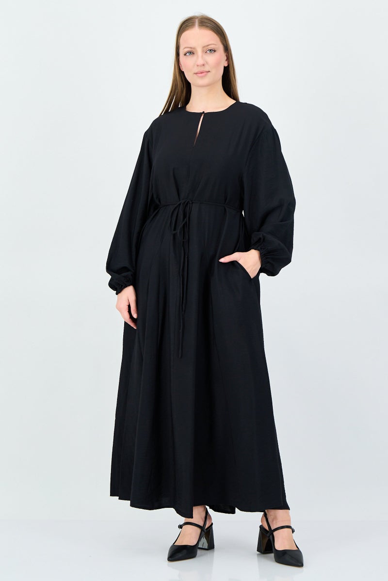 ANNE KLEIN Women Plain Maxi Dress, Black - Image 1