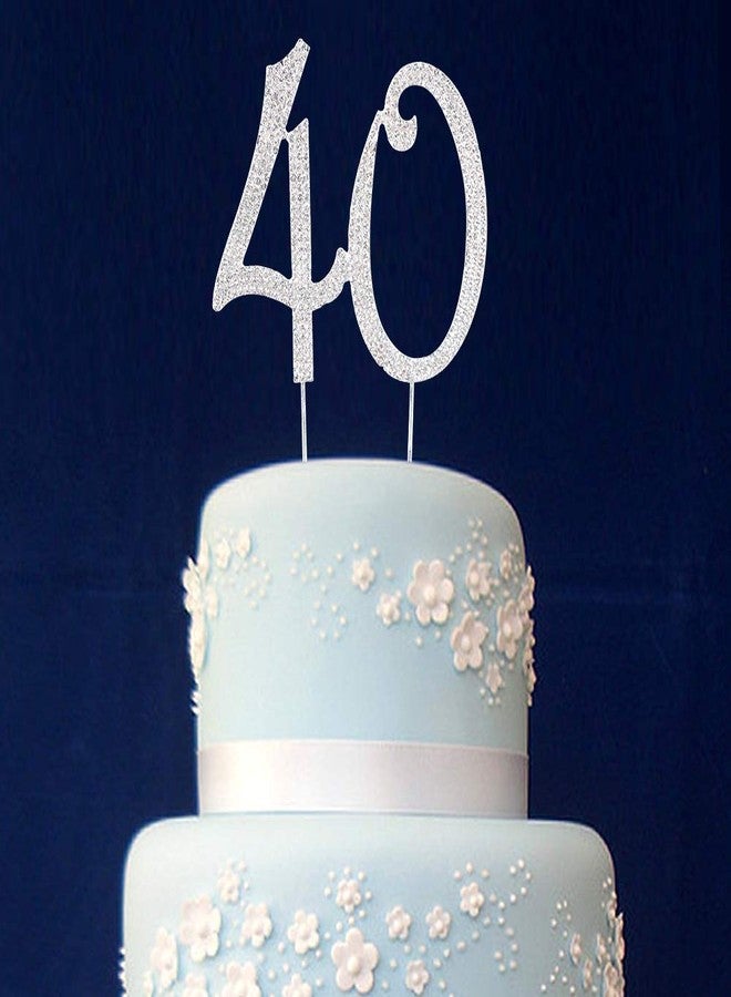 Scotamalone 40Cake Topper | Premium Bling Rhinestone Diamond Gems | 50th Birthday or Anniversary Party Decoration Ideas | Quality Metal Alloy | Perfect Keepsake - Image 4