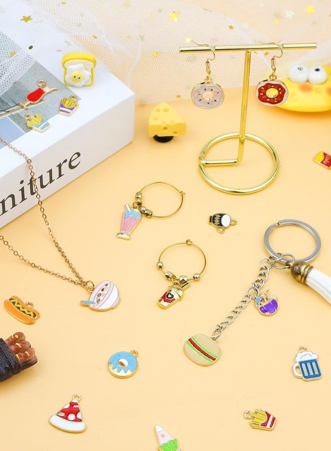 JIALEEY 35Pcs Assorted Gold Plated Enamel Food Fashion Style Charm Pendant DIY for Necklace Bracelet Jewelry Making and Crafting - Image 5