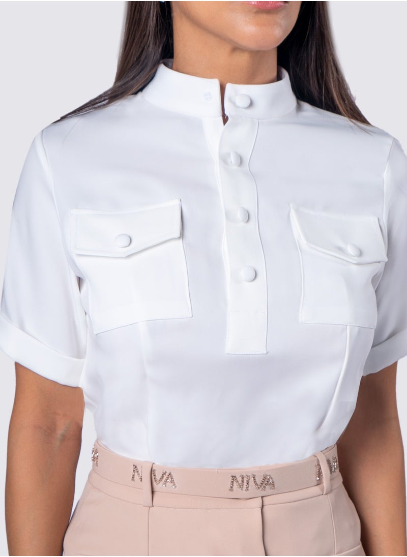 NIVA FASHION HOUSE Front Placket Blouse & Skirt Set  - Image 3
