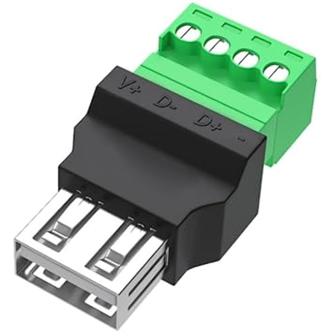 rayihni محول USB بدون لحام USB ذكر/أنثى إلى موصل كتلة طرفية 4 طرق - Image 1