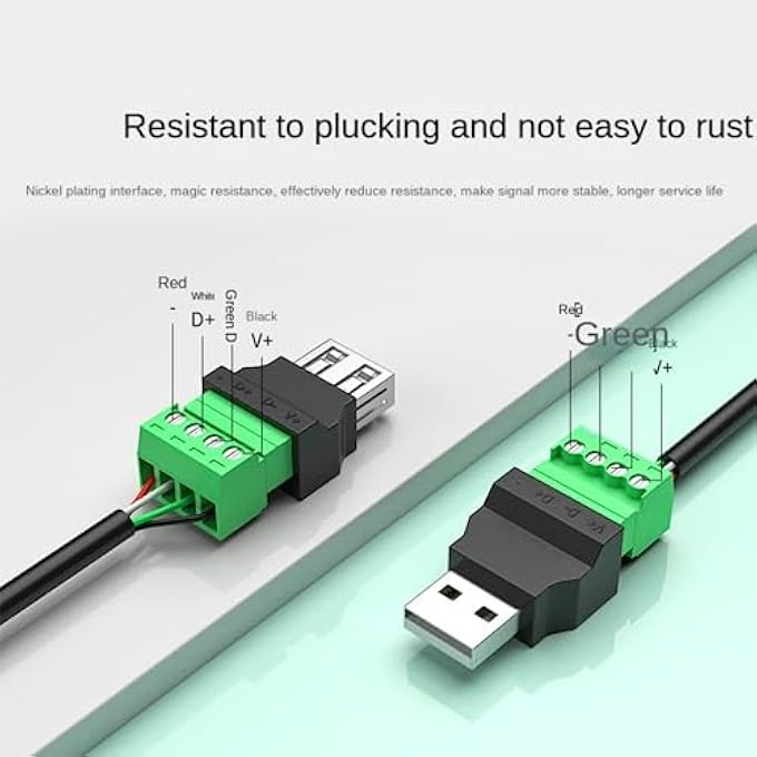 rayihni محول USB بدون لحام USB ذكر/أنثى إلى موصل كتلة طرفية 4 طرق - Image 3
