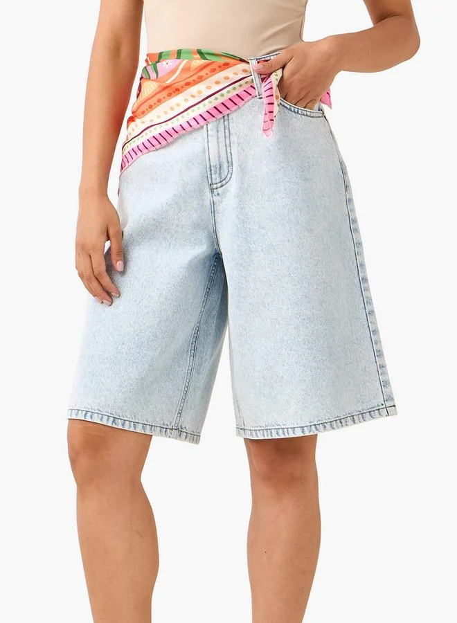 Splash FAV Mid Rise Burmuda Cotton Shorts with Pockets