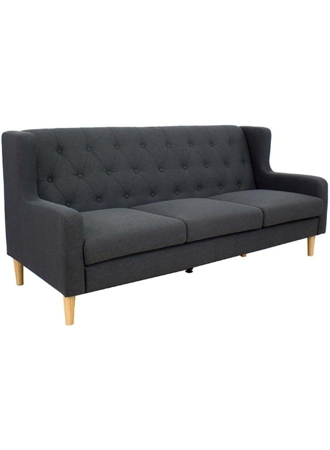 Comfynest Comfynest Zirco 3Seater Fabric Sofa With 2Year Warranty 195X85X88Cm Dark Grey - Image 2