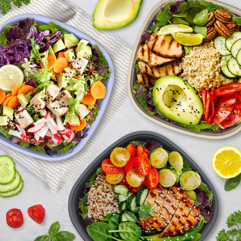 Bentgo Prep - 1-Compartment Bowls with Custom Fit Lids - Reusable  Microwaveable  Durable BPA-Free  Freezer and Dishwasher Safe Meal Prep Food Storage Containers - 10 Bowls & 10 Lids (Periwinkle) - Image 2