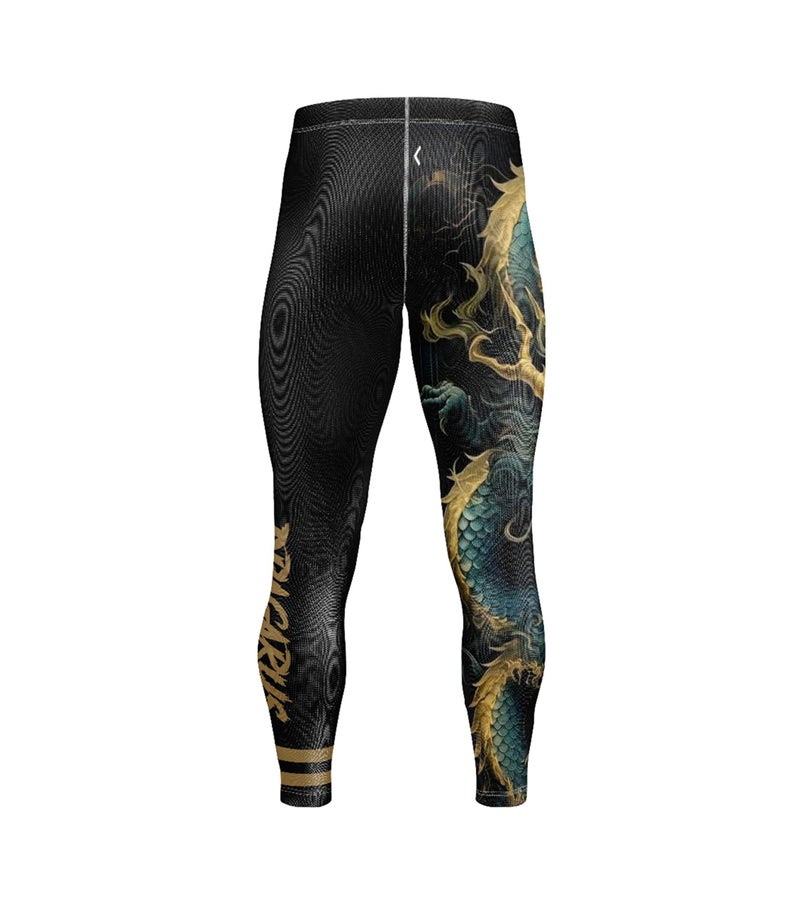 AKIBA Men’s Jiu Jitsu Pants BJJ Spats Compression Leggings (Black, 42) - MMA Sports Tights Full Length 4 Way Nylon Lycra Training Wear for Gym Running & Multi Sports - Image 3