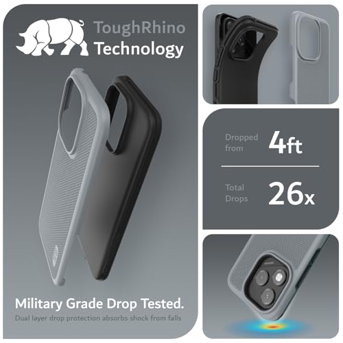 TUDIA DualShield Grip Designed for Honor 400 Lite (2025), [MergeGrip] Military Grade Dual Layer Shockproof Slim Tough Heavy Duty Protective Phone Case Cover (Grey) - Image 2