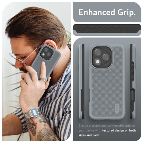 TUDIA DualShield Grip Designed for Honor 400 Lite (2025), [MergeGrip] Military Grade Dual Layer Shockproof Slim Tough Heavy Duty Protective Phone Case Cover (Grey) - Image 3