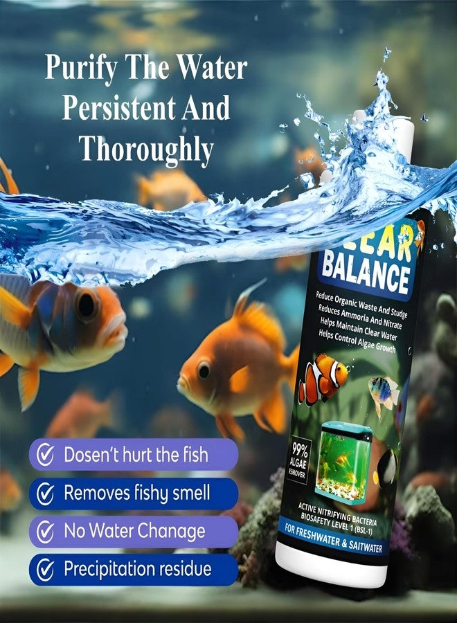 Clear Balance Nitrifying Bacteria Liquid (Pack of 2 | Each 200ml) | Reduces Organic Waste & Sludge | Keeps Aquarium Water Crystal Clear | for Fish Tanks - Image 3