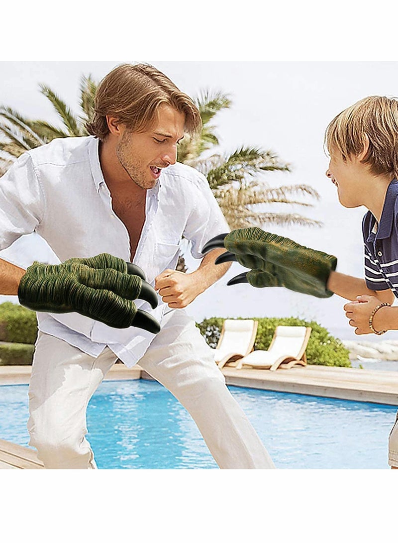 SYOSI Jurassic Dinosaur Velociraptor Claws Hands Paws Toys 2 PCS Soft Rubber Realistic for Adult Kids Cosplay, Dinosaur Claws Toys  Fun Design Ideal for Puppet Show, Gag Present, Kids Toy  - Image 2
