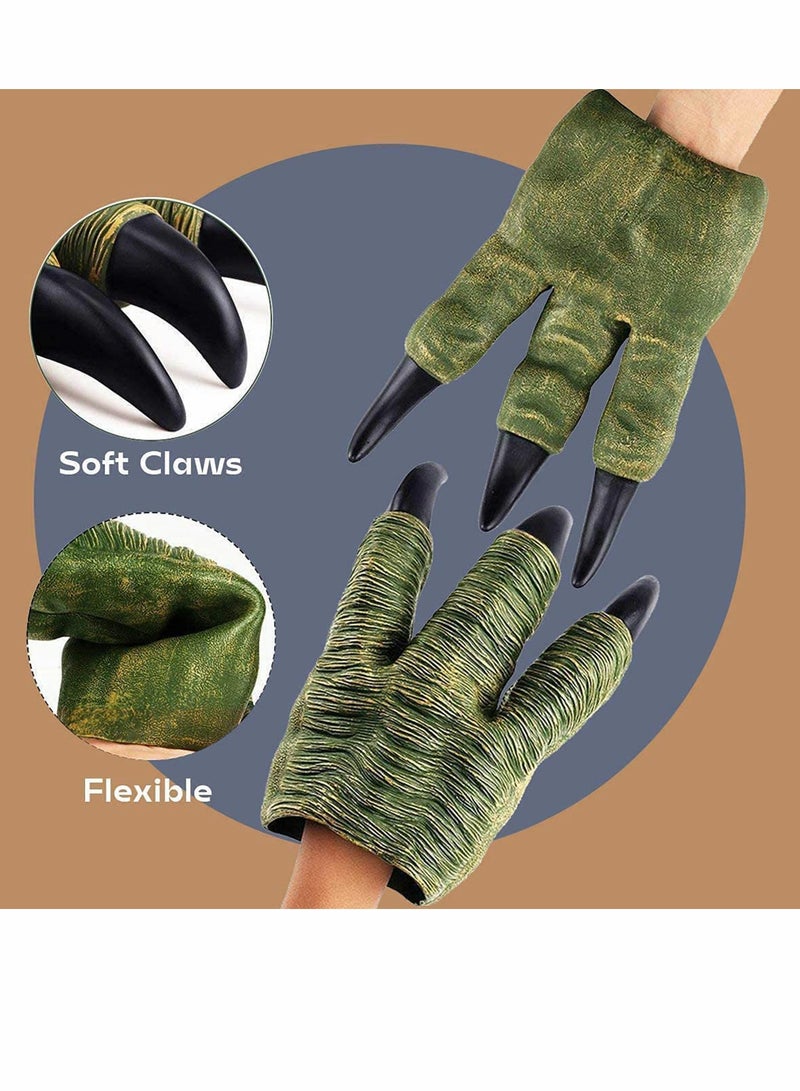 SYOSI Jurassic Dinosaur Velociraptor Claws Hands Paws Toys 2 PCS Soft Rubber Realistic for Adult Kids Cosplay, Dinosaur Claws Toys  Fun Design Ideal for Puppet Show, Gag Present, Kids Toy  - Image 5