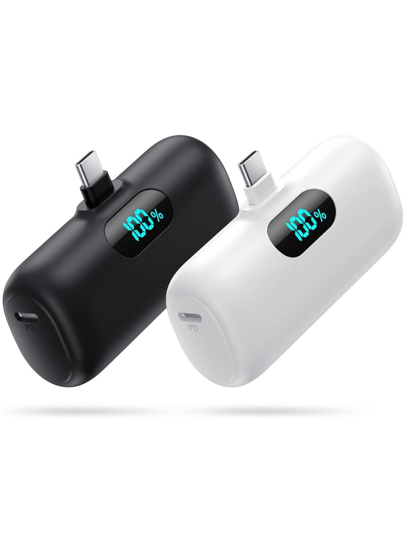 general [2 Pcs] Mini Portable Charger 5000mAh Portable Power Supply, 3A PD USB C Portable Power Supply for Mobile Phone, Battery Pack for LCD Monitor - Image 1