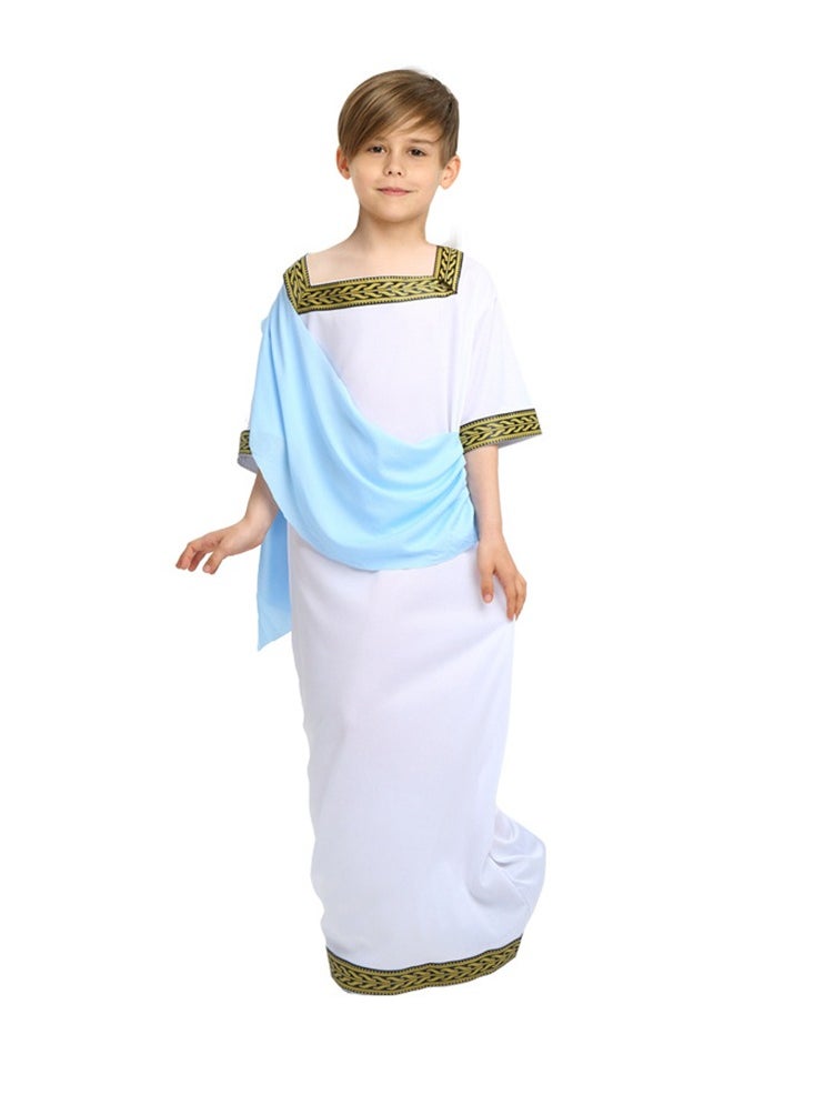 Al Aoyama Kids Greek Toga Costume Boy Ancient Greek Goddess Costume Boy Roman Greek Outfit for Halloween  - Image 1