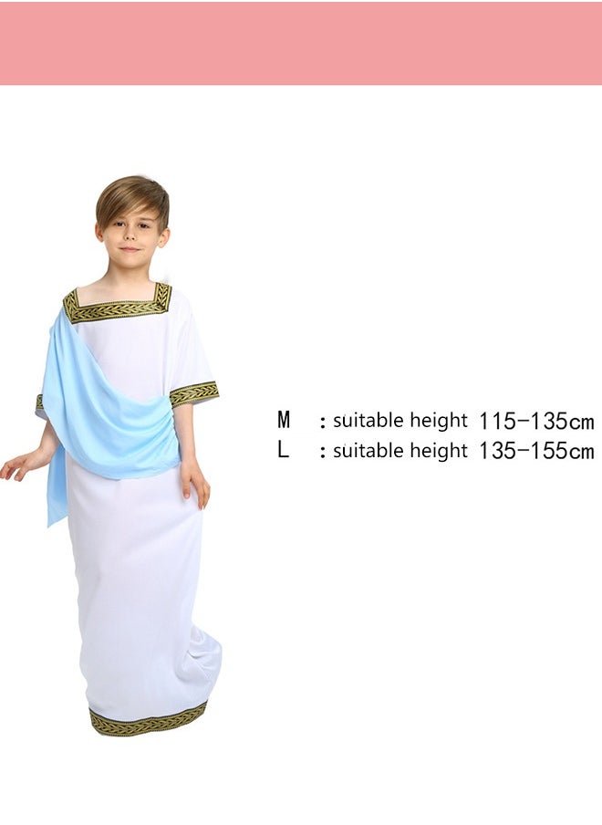 Al Aoyama Kids Greek Toga Costume Boy Ancient Greek Goddess Costume Boy Roman Greek Outfit for Halloween  - Image 2