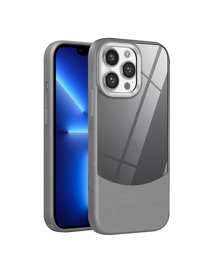 زبون جراب لهاتف iPhone 13 Pro، جراب هاتف هجين من مادة TPU وملمس الليتشي والأكريليك - Image 1