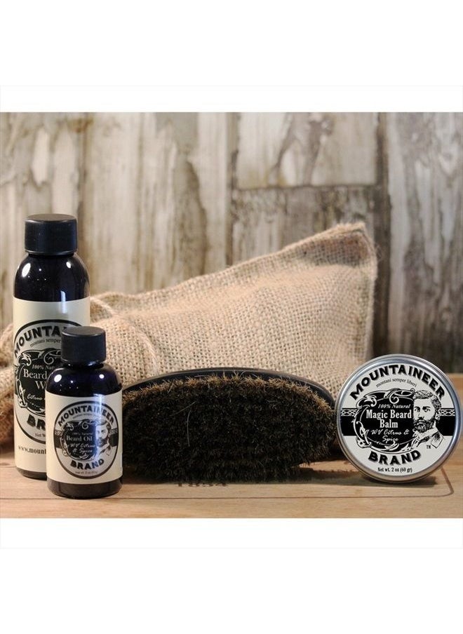 mountaineer brand Beard Care Kit by Mountaineer Brand: All-Natural, Complete Beard Care in one Kit (WV Citrus & Spice) Includes: Beard Oil, Beard Balm, Beard Wash, and Beard Brush  - Image 2
